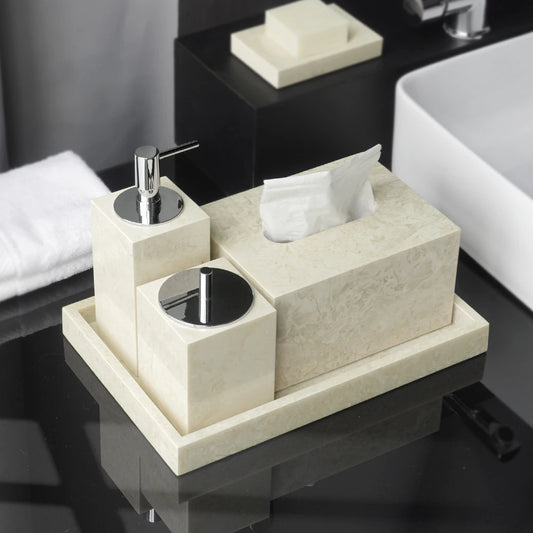 Emperador Light Marble Bathroom Set