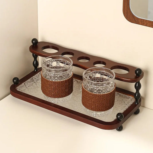 Wooden Multifunction Toothbrush Holder