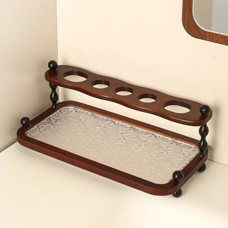 Wooden Multifunction Toothbrush Holder